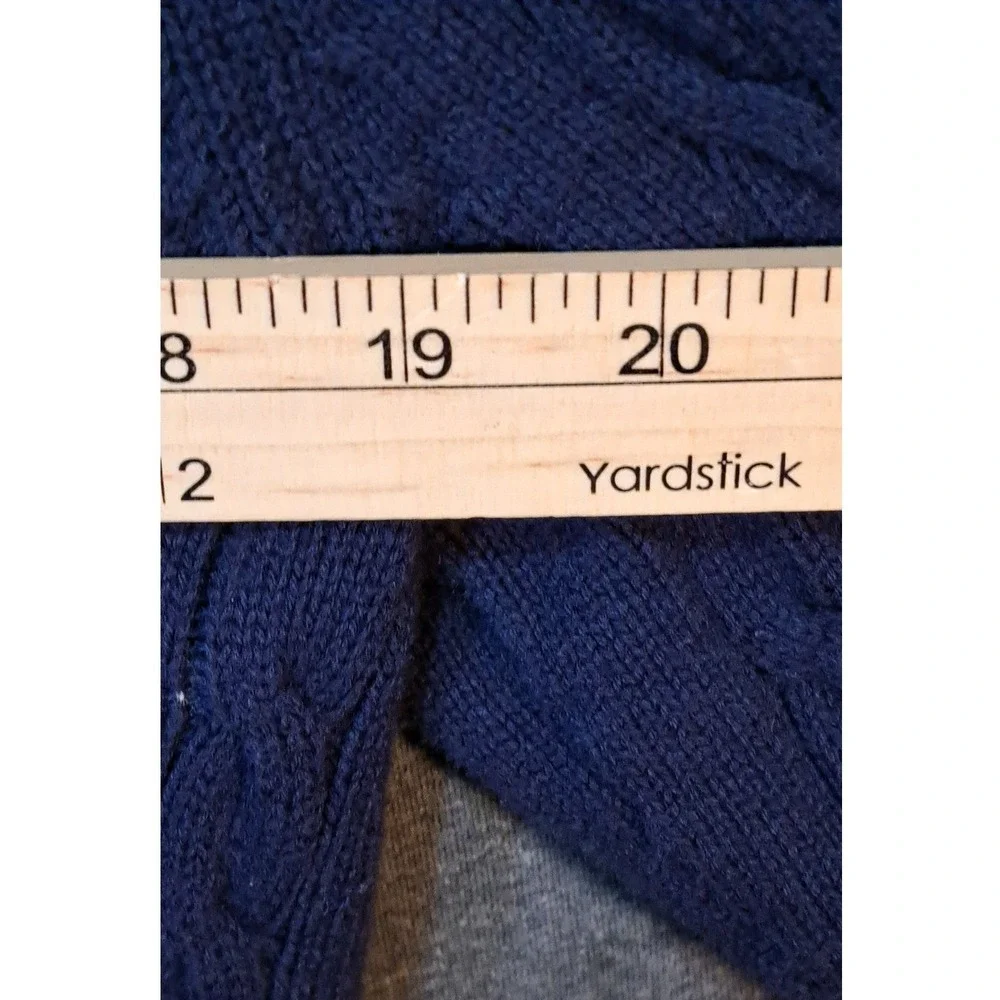 IZOD‎ Mens Navy Blue Cable Knit 1/4 Zip Sweater Size Medium Cotton